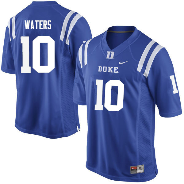 Men #10 Marquis Waters Duke Blue Devils College Football Jerseys Sale-Blue